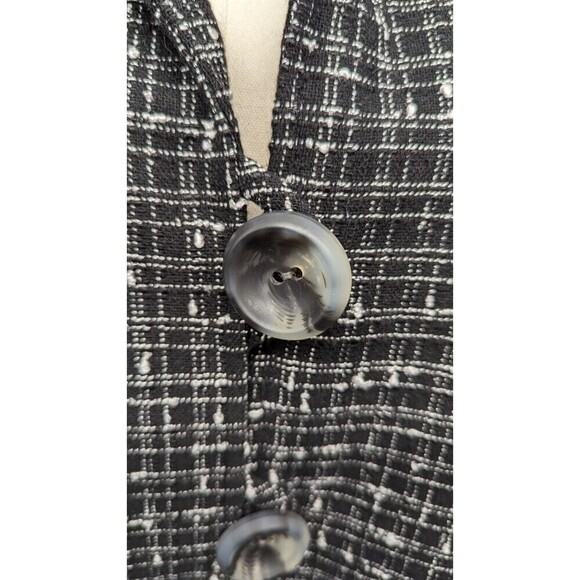 Caroline Rose‎ Boucle Tweed Crosshatch Front Big Buttons Vented Coat Jacket XL - Picture 7 of 10